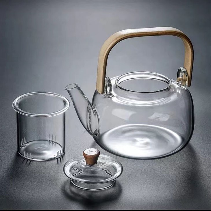 Borosilicate Glass Tea Pot With Handle , Heat Resistant 21OZ Glass Tea Pot, Glass Tea Pot With Removable Infuser And For Stovetop And Microwave Oven Safe
